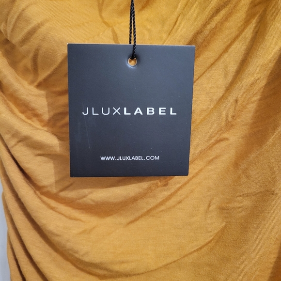 One Shoulder Ruched Mustard Dress - Picture 2 of 4